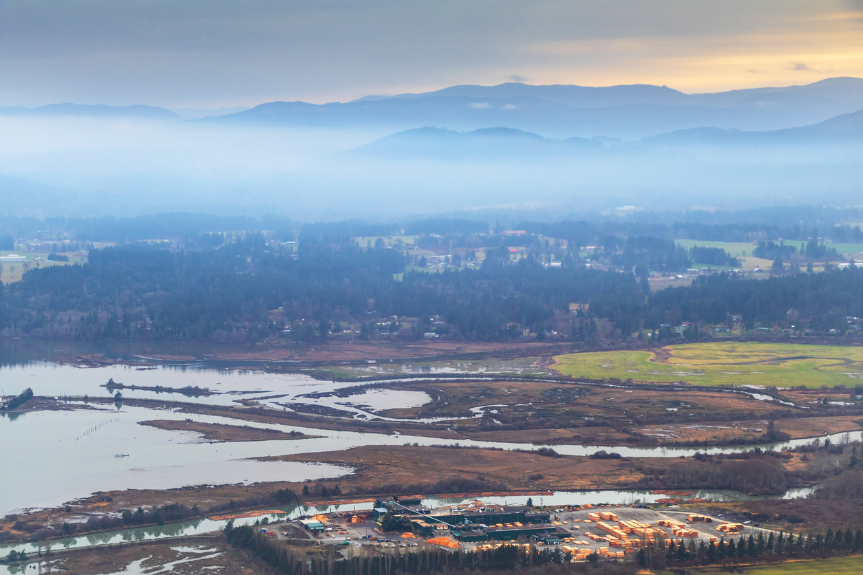 Aerial View Commercial landscaping Duncan BC